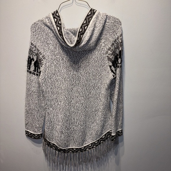 Alpaca‎ Fringe Gray Sweater Hoodie Black Llama Print Peru Soft Cute SzXS/S - Picture 2 of 8